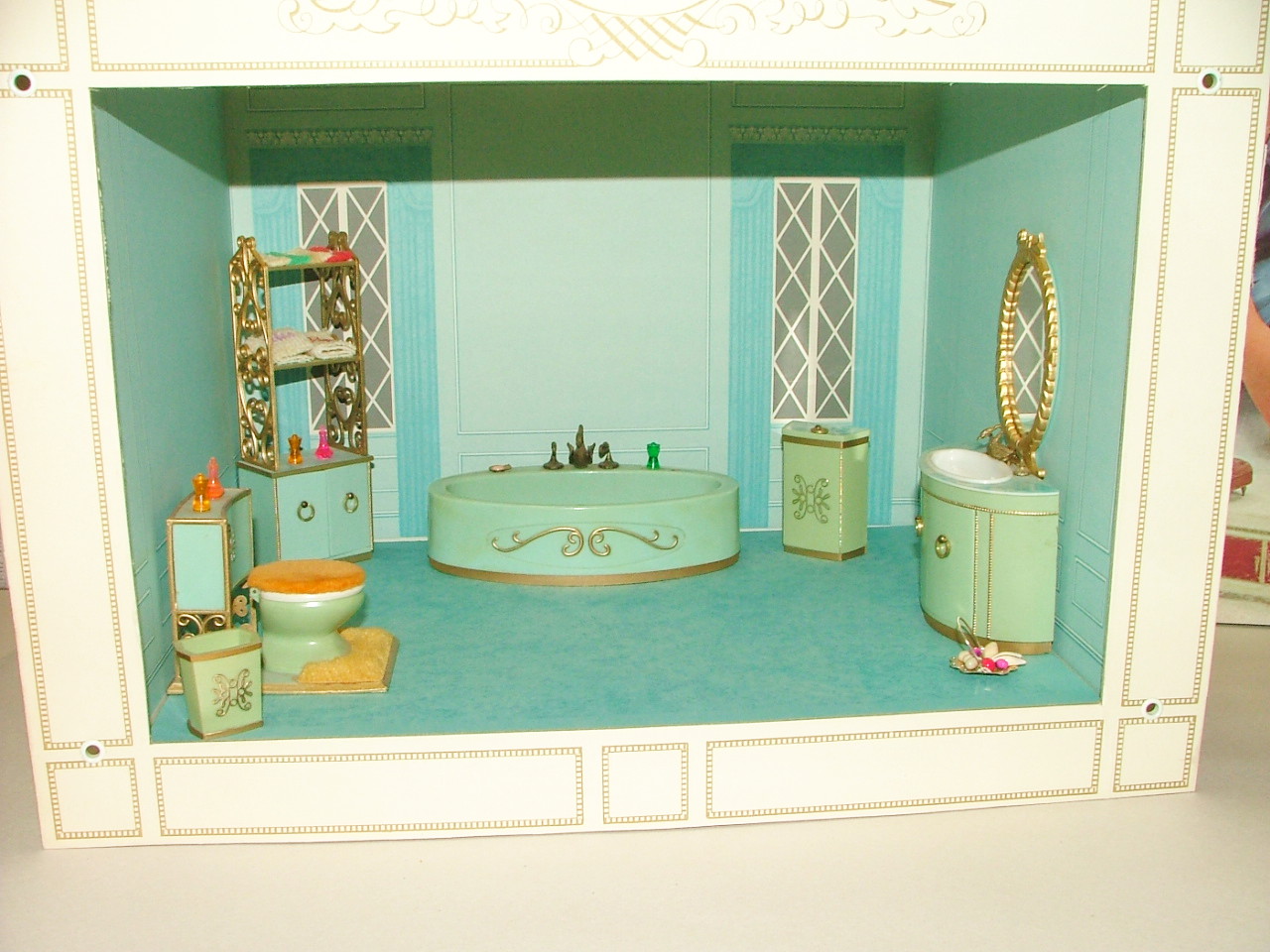  1960'S IDEAL PETITE PRINCESS FANTASY ROOM BLUE W/ BATHROOM SET EXCELLENT P2 eBay